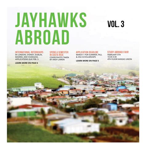 Jayhawks abroad login - Comprehensive internationalization is one of five core foundations informing Jayhawks Rising, KU’s multiyear strategic planning process. More than 1,700 international students from over 100 countries attend KU. Additionally, KU ranks 24 th among U.S. public research doctoral institutions in the percentage of students who have studied abroad.